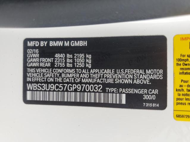 2016 BMW M4 - WBS3U9C57GP970032