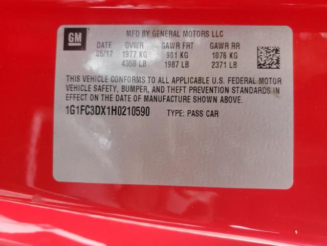 2017 CHEVROLET CAMARO LT 1G1FC3DX1H0210590