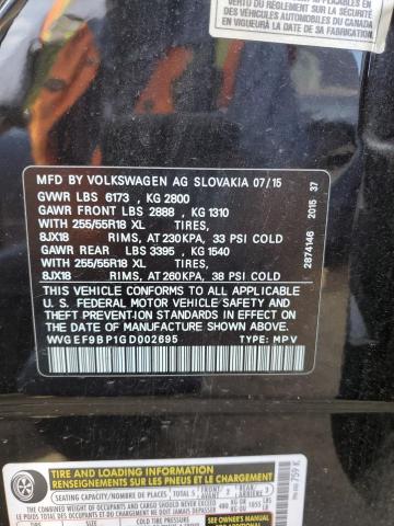 2016 VOLKSWAGEN TOUAREG SP WVGEF9BP1GD002695
