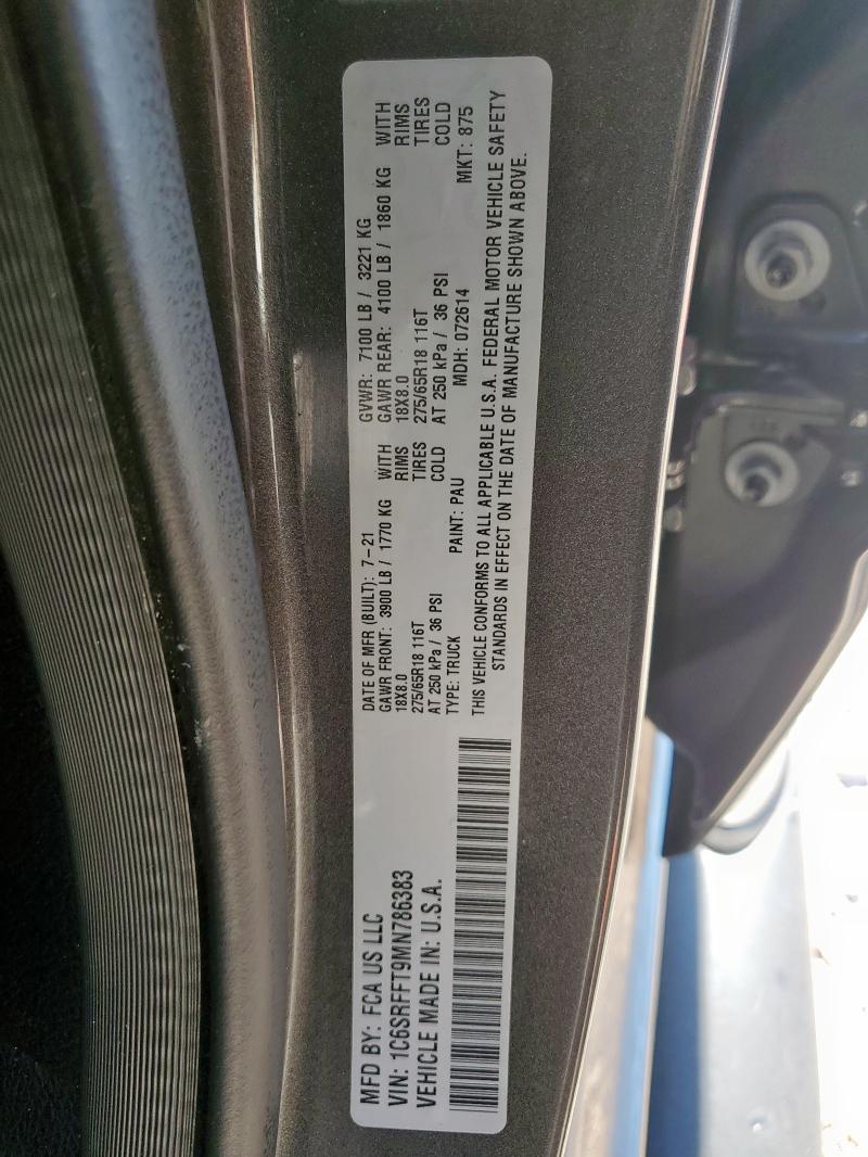 2021 RAM 1500 BIG H - 1C6SRFFT9MN786383