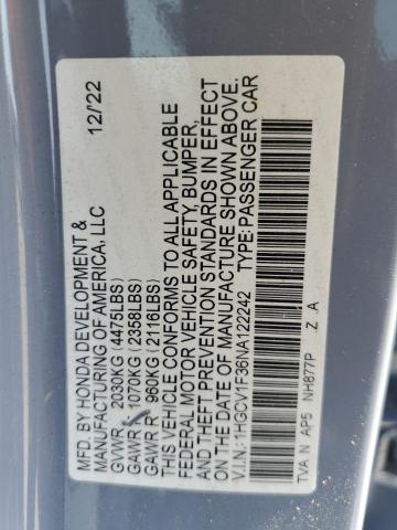 2022 HONDA ACCORD SPO 1HGCV1F36NA122242