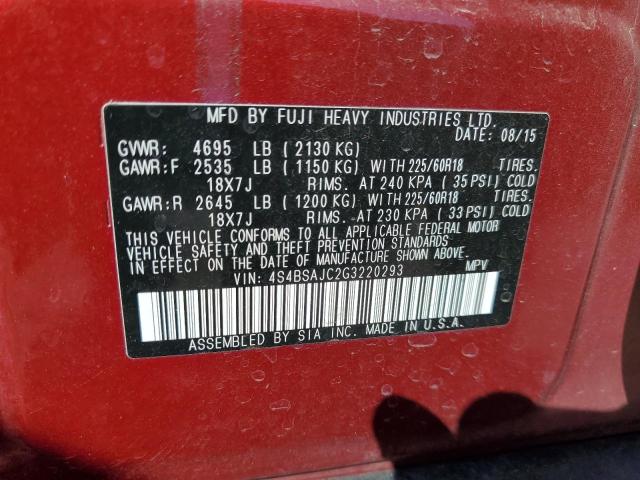 2016 SUBARU OUTBACK 2.5I LIMITED 4S4BSAJC2G3220293