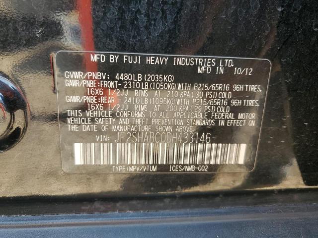 2013 SUBARU FORESTER 2 - JF2SHABC0DH433146