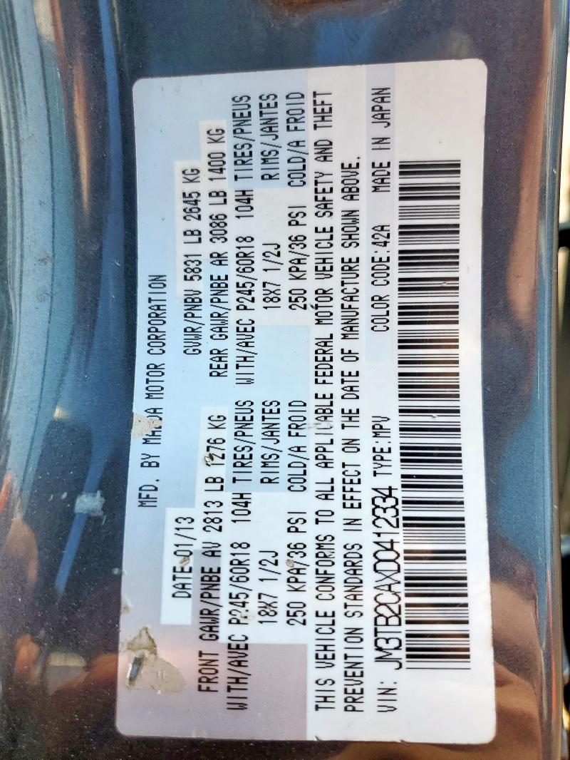 2013 MAZDA CX-9 TOURI - JM3TB2CAXD0412334