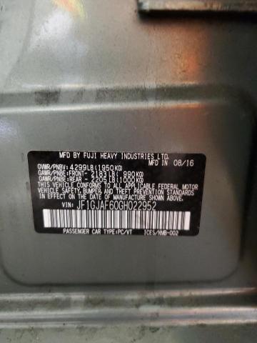 2016 SUBARU IMPREZA PR JF1GJAF60GH022952