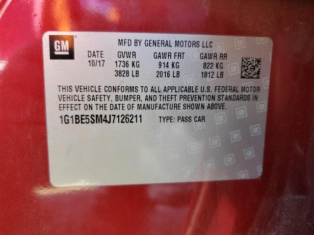 2018 CHEVROLET CRUZE LT - 1G1BE5SM4J7126211