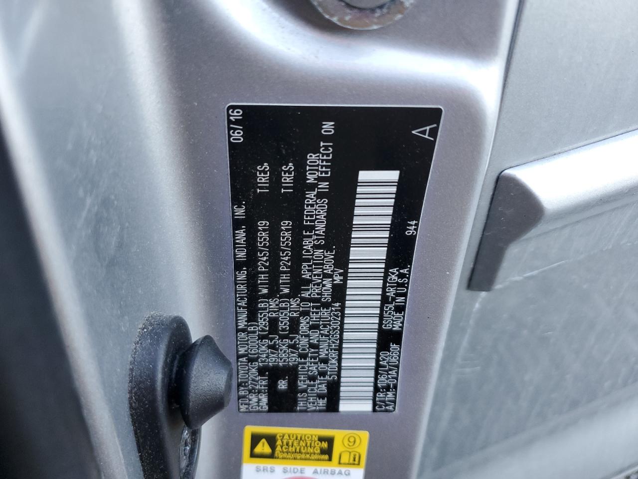 TOYOTA HIGHLANDER LIMITED