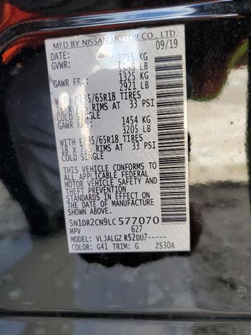 2020 NISSAN PATHFINDER SL 5N1DR2CN9LC577070