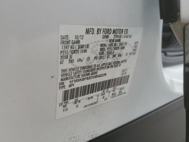 2013 FORD EXPLORER LIMITED - 1FM5K8F82DGB42239