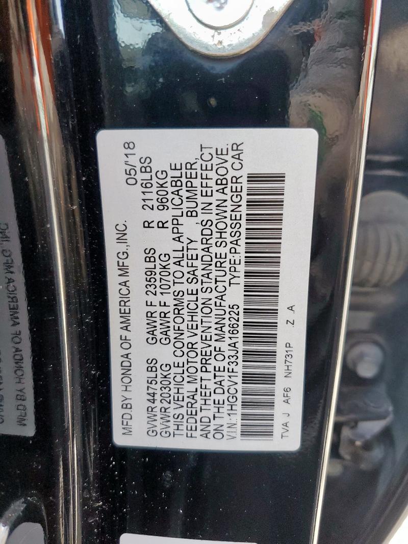 2018 HONDA ACCORD SPO 1HGCV1F33JA166225