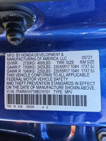 2021 HONDA CR-V SE 7FARW1H71ME015101