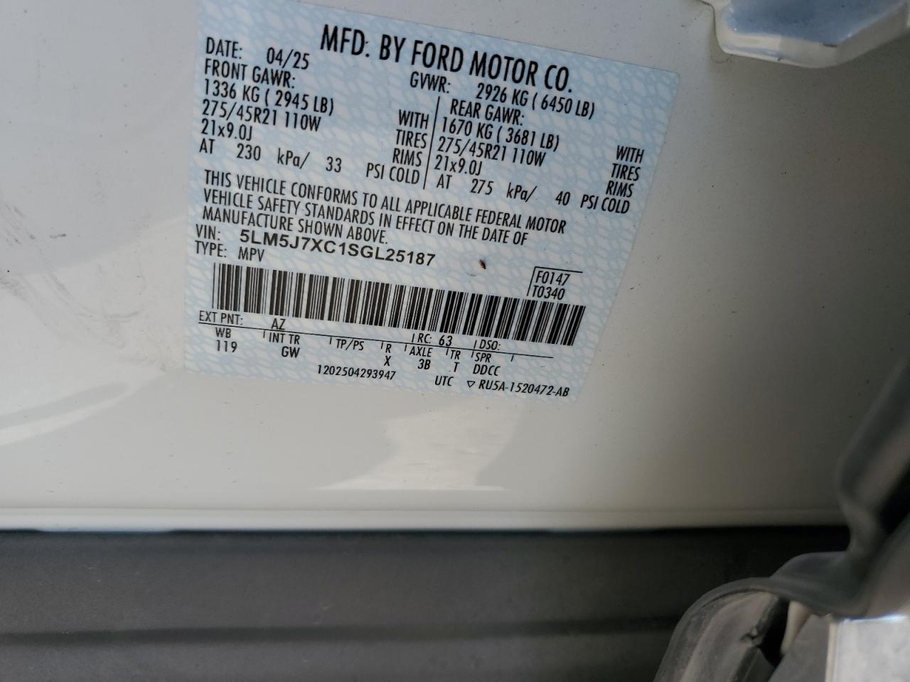 LINCOLN AVIATOR RESERVE