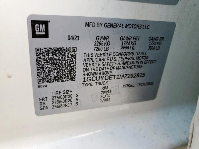 2021 CHEVROLET SILVERADO #3280426155