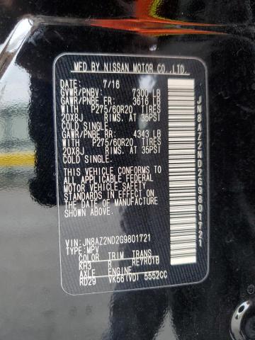 2016 INFINITI QX80 JN8AZ2ND2G9801721