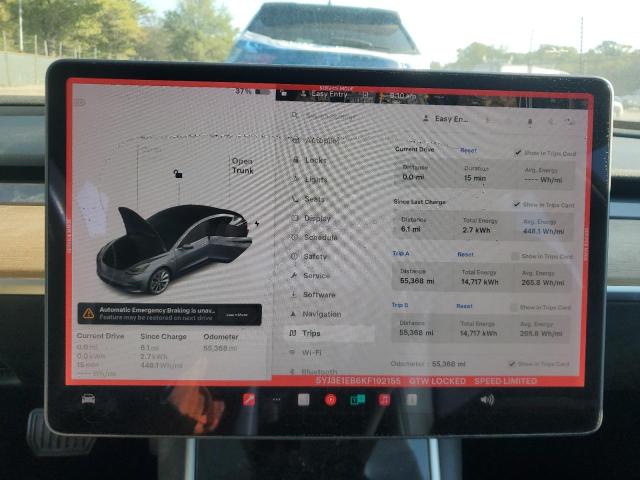 2019 TESLA MODEL 3 5YJ3E1EB6KF192155