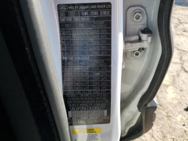 2018 LAND ROVER RANGE ROVE SALVP2RX7JH289077