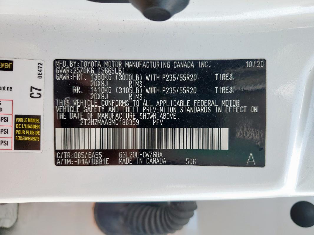 2021 LEXUS RX 350 - 2T2HZMAA9MC186359