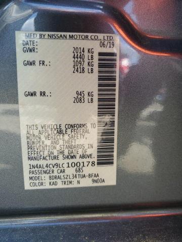 2020 NISSAN ALTIMA SR 1N4AL4CV9LC100178