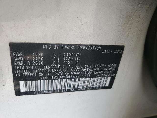 2021 SUBARU LEGACY #3317763078