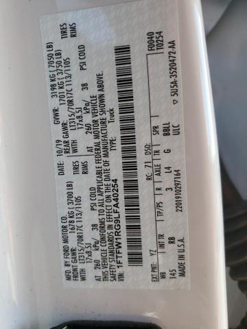 2020 FORD F150 RAPTO - 1FTFW1RG9LFA40254