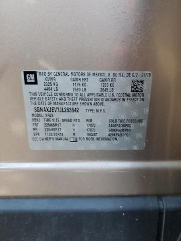 2018 CHEVROLET EQUINOX LT 3GNAXJEV7JL263642
