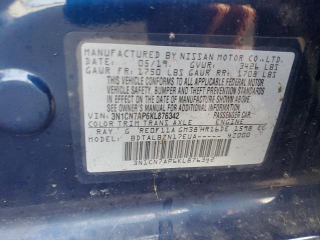 2019 NISSAN VERSA S #3286659304