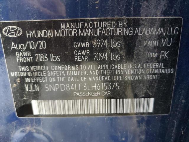 2020 HYUNDAI ELANTRA - 5NPD84LF3LH615375