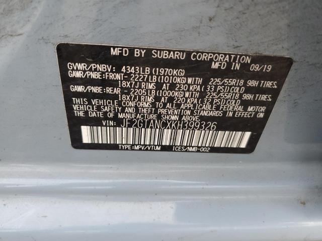 2019 SUBARU CROSSTREK JF2GTANCXKH399326