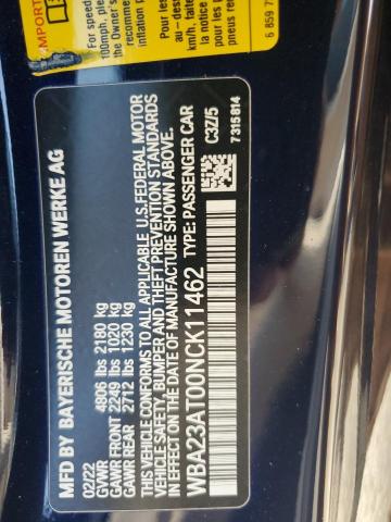 2022 BMW 430I WBA23AT00NCK11462