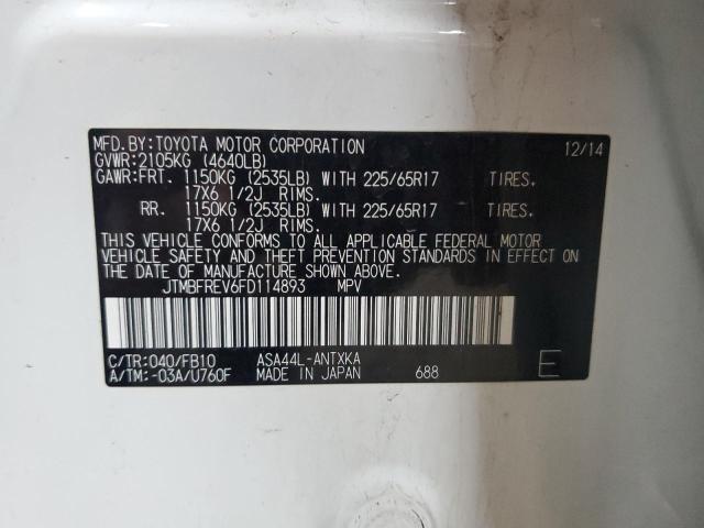 2015 TOYOTA RAV4 LE JTMBFREV6FD114893