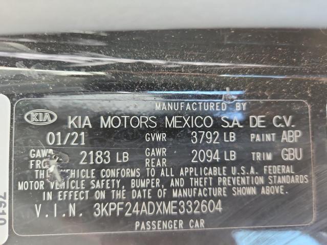 2021 KIA FORTE FE - 3KPF24ADXME332604