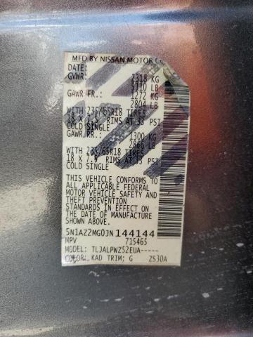 2018 NISSAN MURANO S 5N1AZ2MG0JN144144