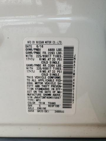 2016 NISSAN ROGUE S JN8AT2MT4GW015897