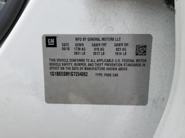 2016 CHEVROLET CRUZE LT 1G1BE5SM1G7294882