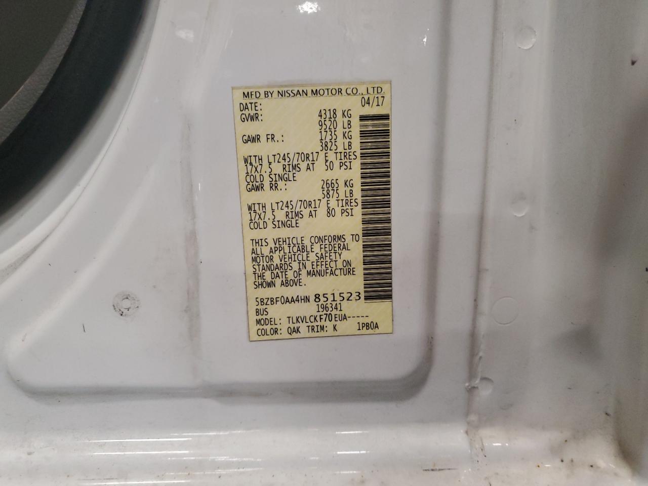 NISSAN NV3500 3500 S