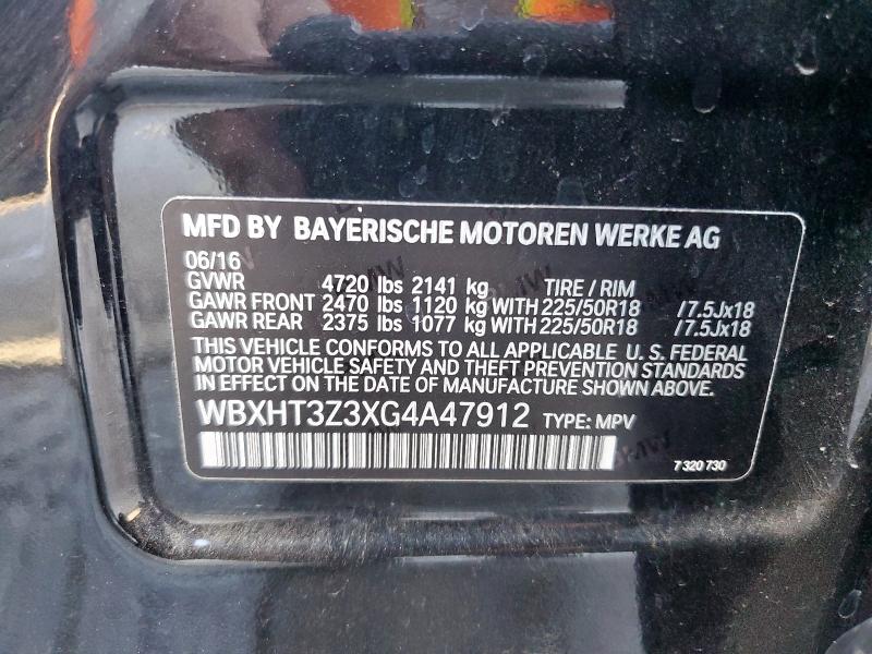 2016 BMW X1 XDRIVE2 WBXHT3Z3XG4A47912