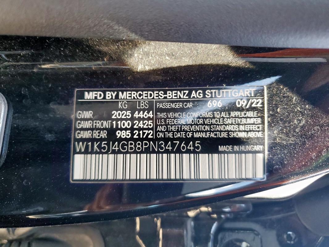 2023 MERCEDES-BENZ CLA 250 W1K5J4GB8PN347645