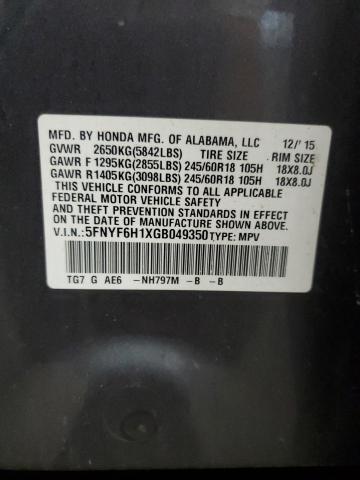 2016 HONDA PILOT LX 5FNYF6H1XGB049350
