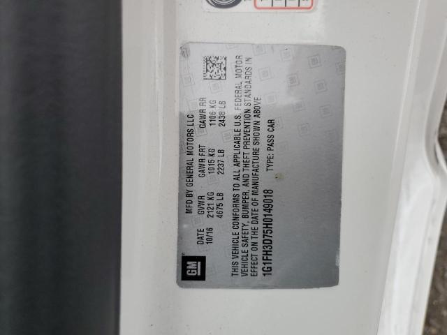 2017 CHEVROLET CAMARO SS 1G1FH3D75H0149018