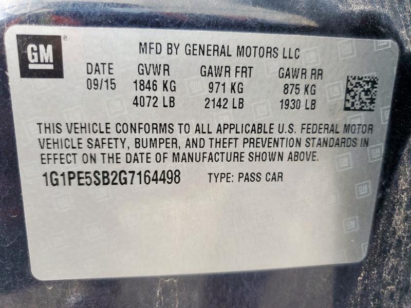 2016 CHEVROLET CRUZE LIMI 1G1PE5SB2G7164498