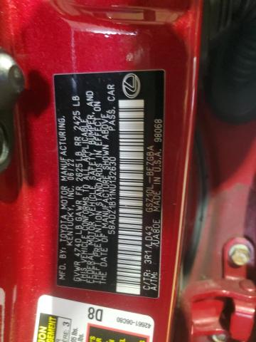 2022 LEXUS ES 350 BAS 58ADZ1B11NU132630