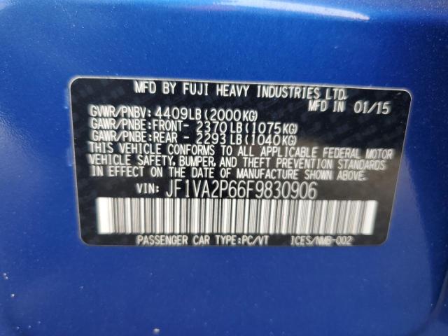2015 SUBARU WRX STI JF1VA2P66F9830906