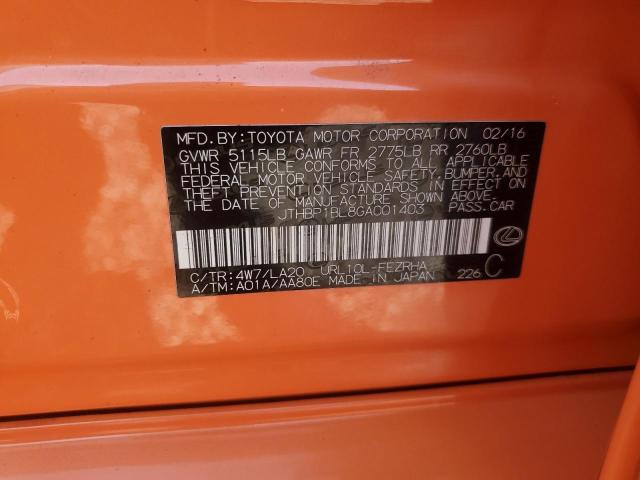 2016 LEXUS GS-F JTHBP1BL8GA001403