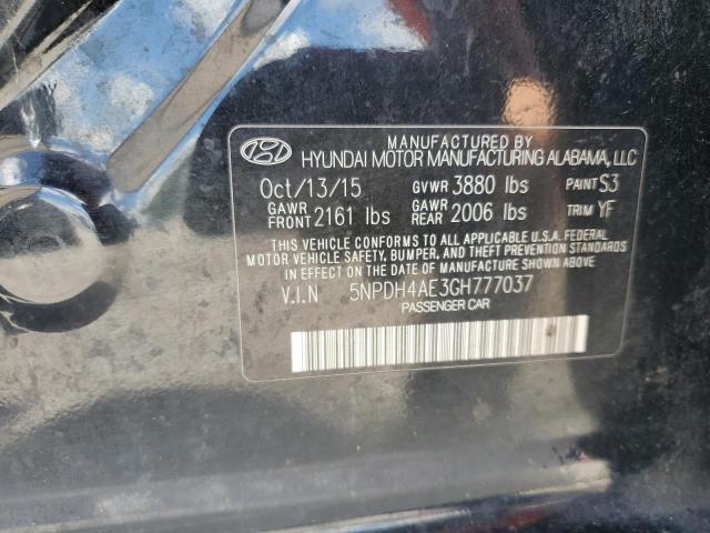 2016 HYUNDAI ELANTRA SE 5NPDH4AE3GH777037