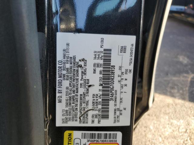 2013 FORD FUSION S - 3FA6P0G70DR338938