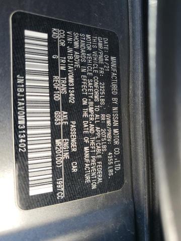 2021 NISSAN ROGUE SPOR JN1BJ1AV0MW313402