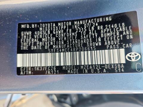 2024 TOYOTA COROLLA SE - 5YFS4MCE4RP206615