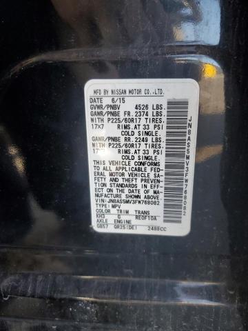 2015 NISSAN ROGUE SELE JN8AS5MV3FW768082
