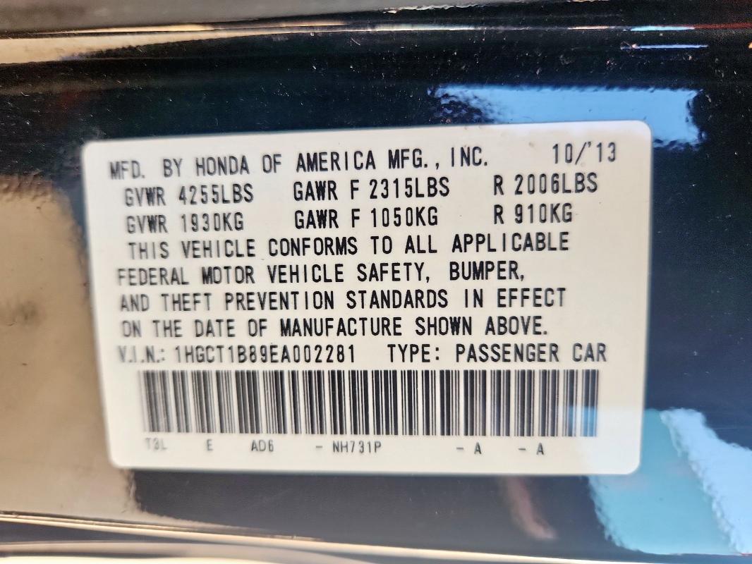 2014 HONDA ACCORD EXL - 1HGCT1B89EA002281