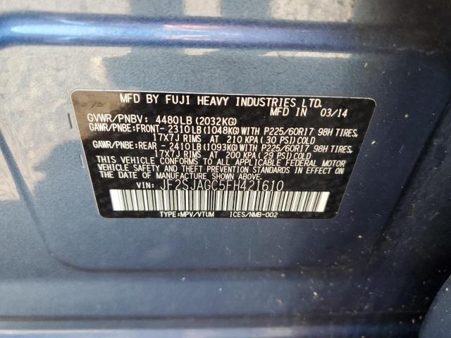 2015 SUBARU FORESTER 2 JF2SJAGC5FH421610